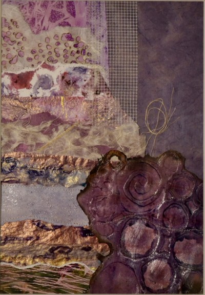  'The Colour Purple'  Mixed Media Collage 30 x 40 cm framed - SOLD